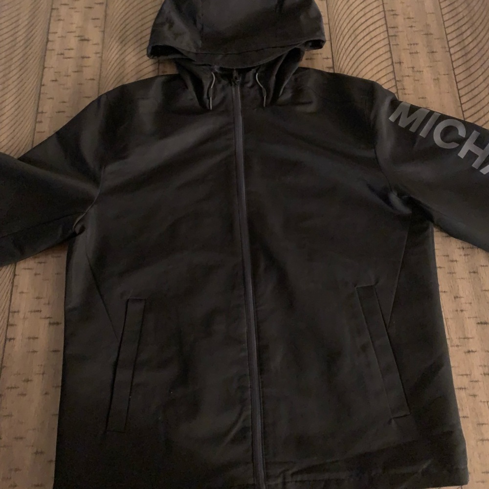 Michael Kors Black Hooded Windbreaker